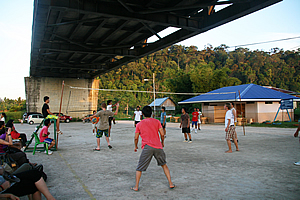 Volleyball under the bridge 