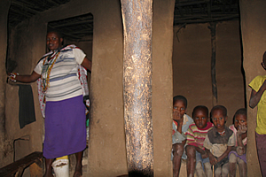 Inside the Masai house 