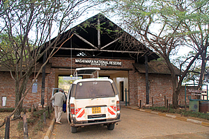 At the entrance to Masai Mara