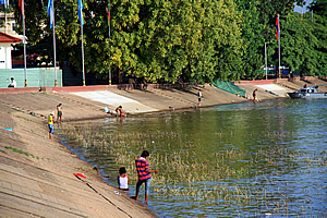 People fishing in the Mekong River