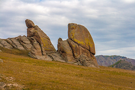 Nearby rock formations