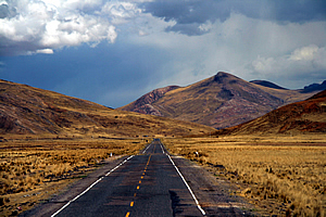 Road through the arid mountains