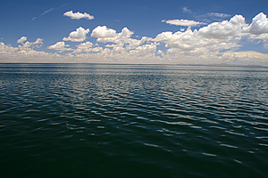 The dark cold waters of Lake Titicaca