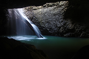 Waterfall in cave