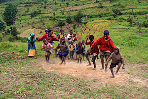 Villagers dancing