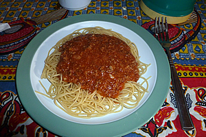 Spaghetti bolognaise for dinner