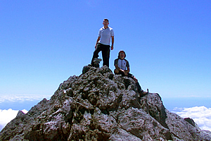 At the summit of Mount Taranaki