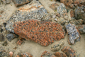 Granite at the bottom of the dune