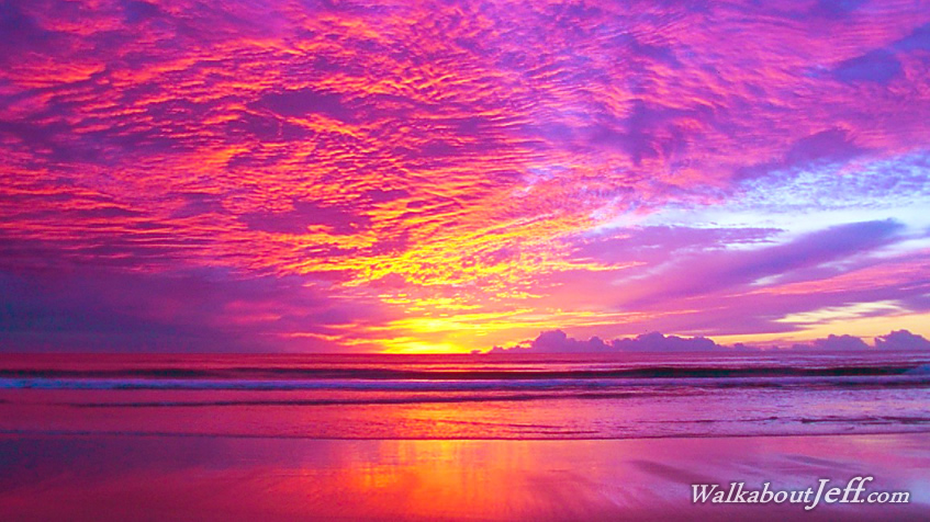 Spectacular sunrise on the beach