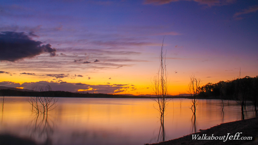Sunset over the diminishing lake
