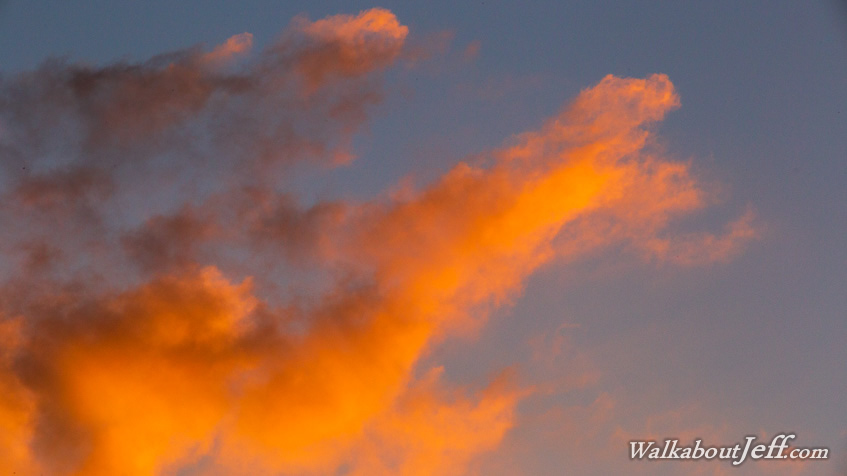 Low cloud at sunset