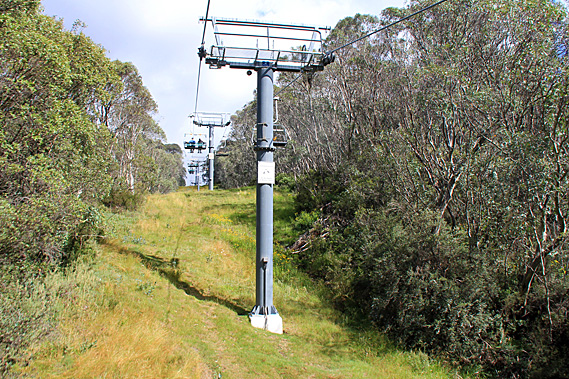 Starting the ride on the chairlift