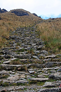 Stairs descending the pass 