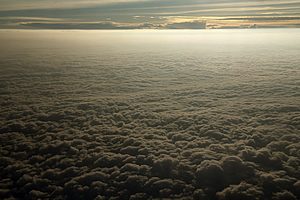 Above the clouds flying towards Tanzania