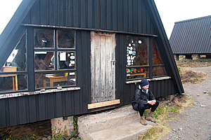 A communal dining hut