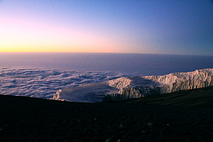 Dawn over the glacier