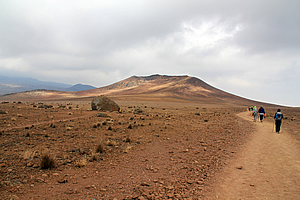 Following the main trail along the Martian desert