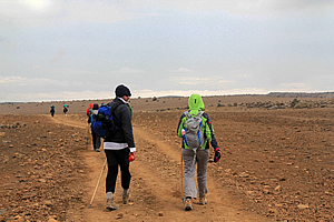 Following the main trail along the Martian desert