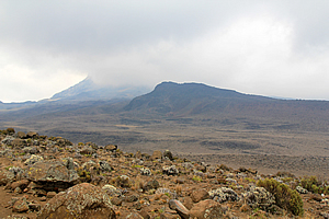 Kibo Peak covered in cloud
