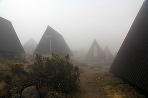 Horombo Huts in the fog