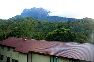 The mountain towering above the lodge
