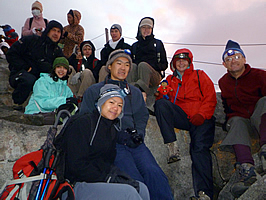 Posing with my group on the summit