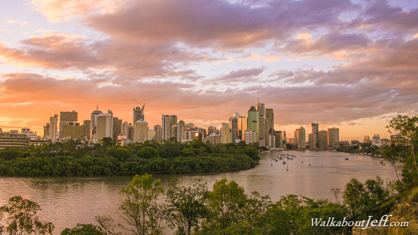 Sunset over Brisbane City