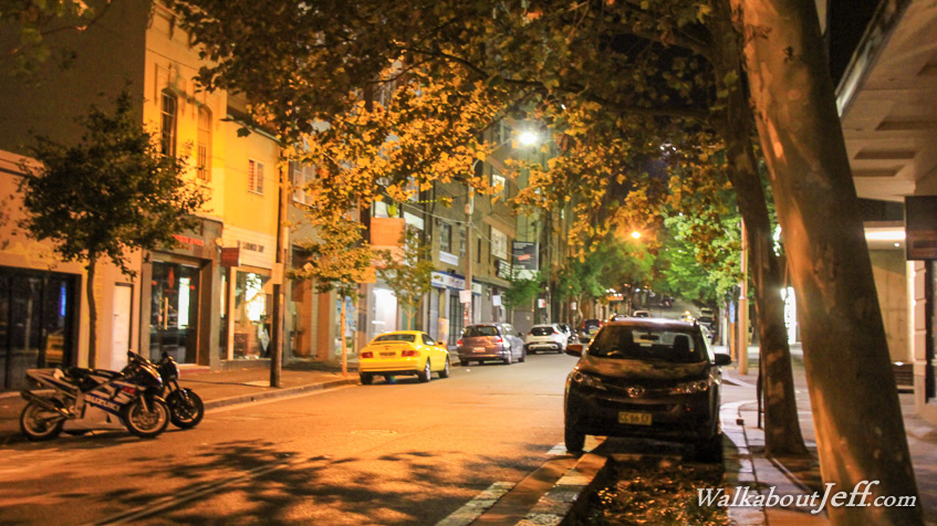 Dark street in Sydney